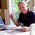 Senior enrolling securely with Humana Medicare