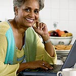Woman enrolling in Medicare online